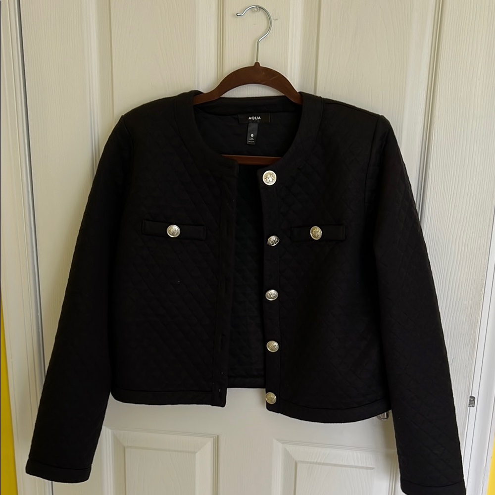 AQUA Black Quilted Jacket